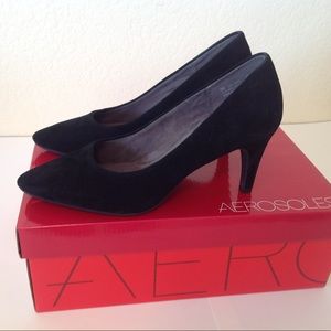 Aerosoles Black Suede Dress Pump
